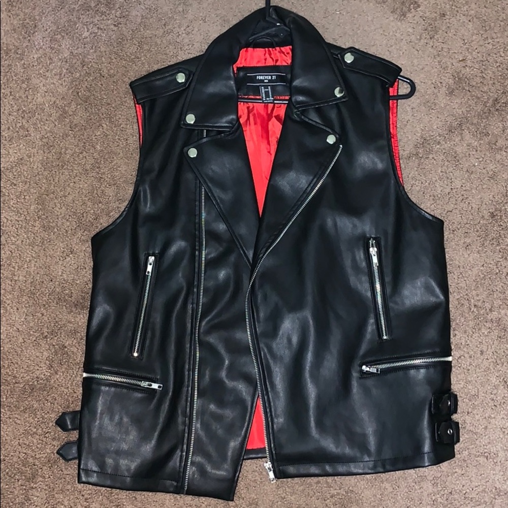 Faux leather vest